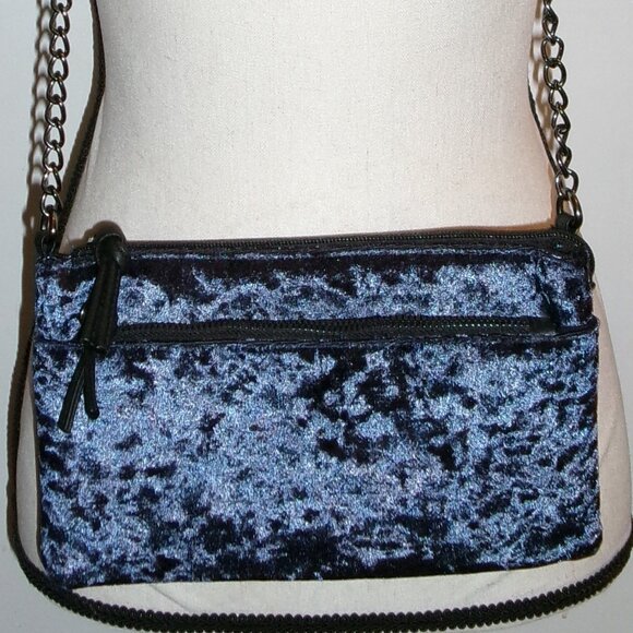 Mudd Handbags - Mudd Sapphire Crushed Velvet Bag